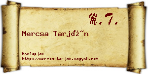 Mercsa Tarján névjegykártya
